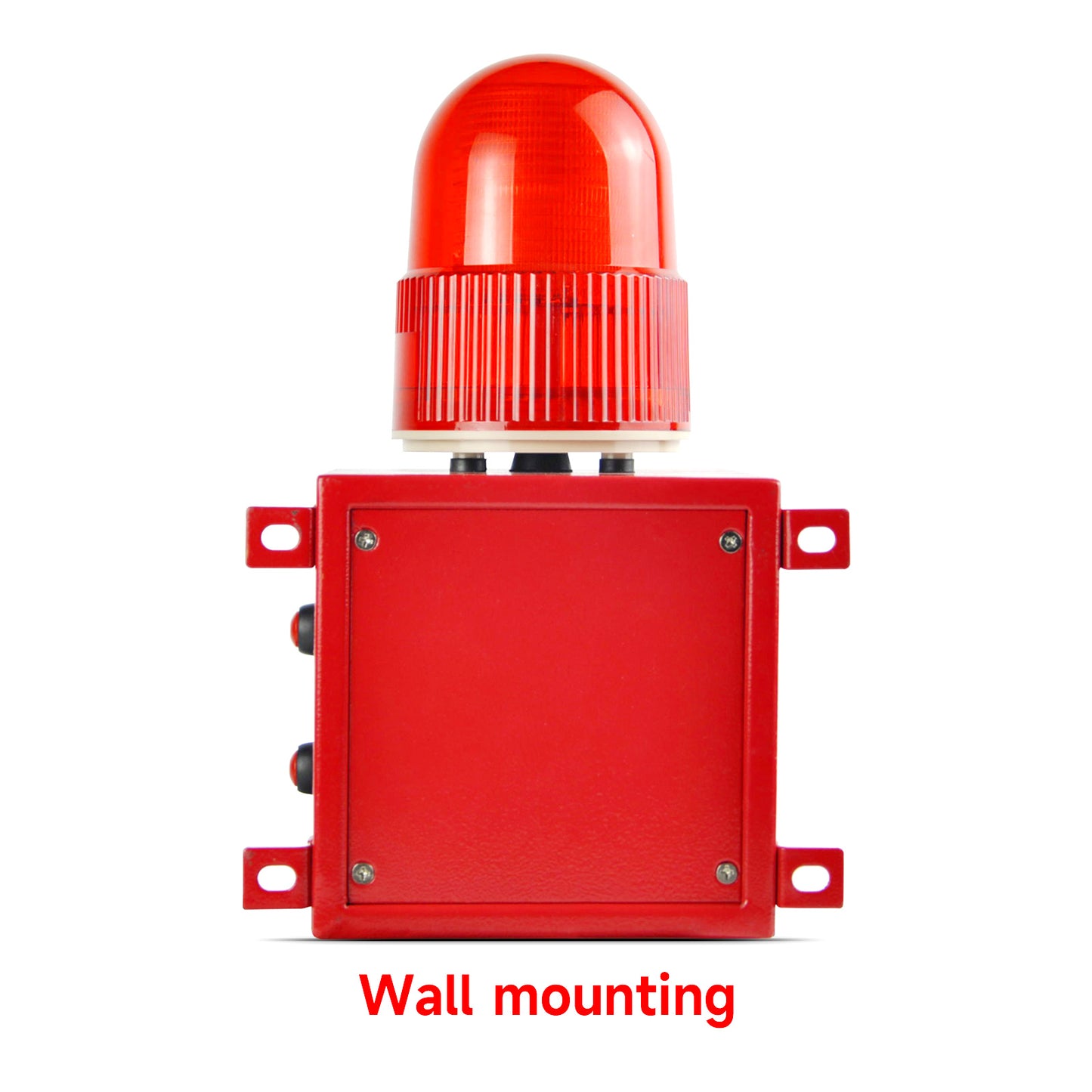 Alarm Siren with Button Control Box Adjust 120dB Loud Horn 12 Tones 25W One Button Linkage Outdoor Security Siren with LED Strobe Light SLA-01HZ