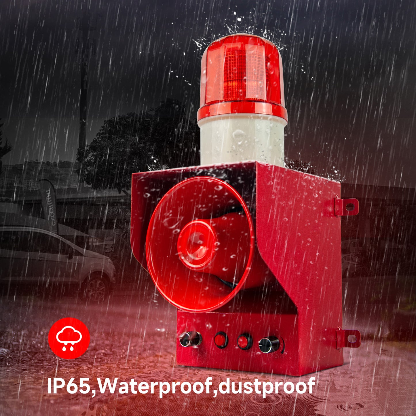 YASONG Recordable Alarm Siren 30W 130dB Loud Horn Adjust Volume Tone Waterproof Security Sirens with Microphone for Factory, Doc House SLA-3100