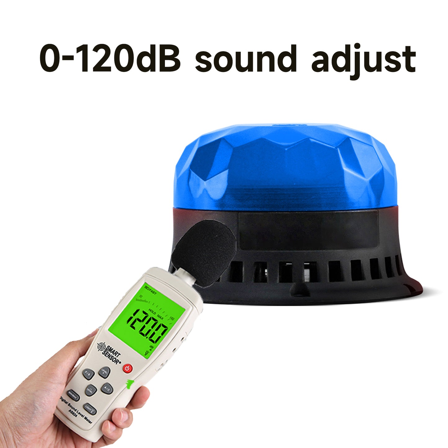 YASONG Beacon Strobe Lights LED Siren Warning Light 120dB Loud horn 2 Flashing Mode Magnetic Base for Vehicles Trucks Forklift AC100-240V SLA-190-II