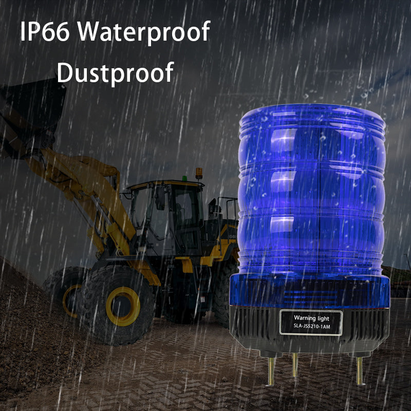 YASONG IP66 Waterproof Strobe Siren Light Shockproof Superbright 36 LED Blue Industrial Warning Flashing Beacon Light with Buzzer or No Sound
