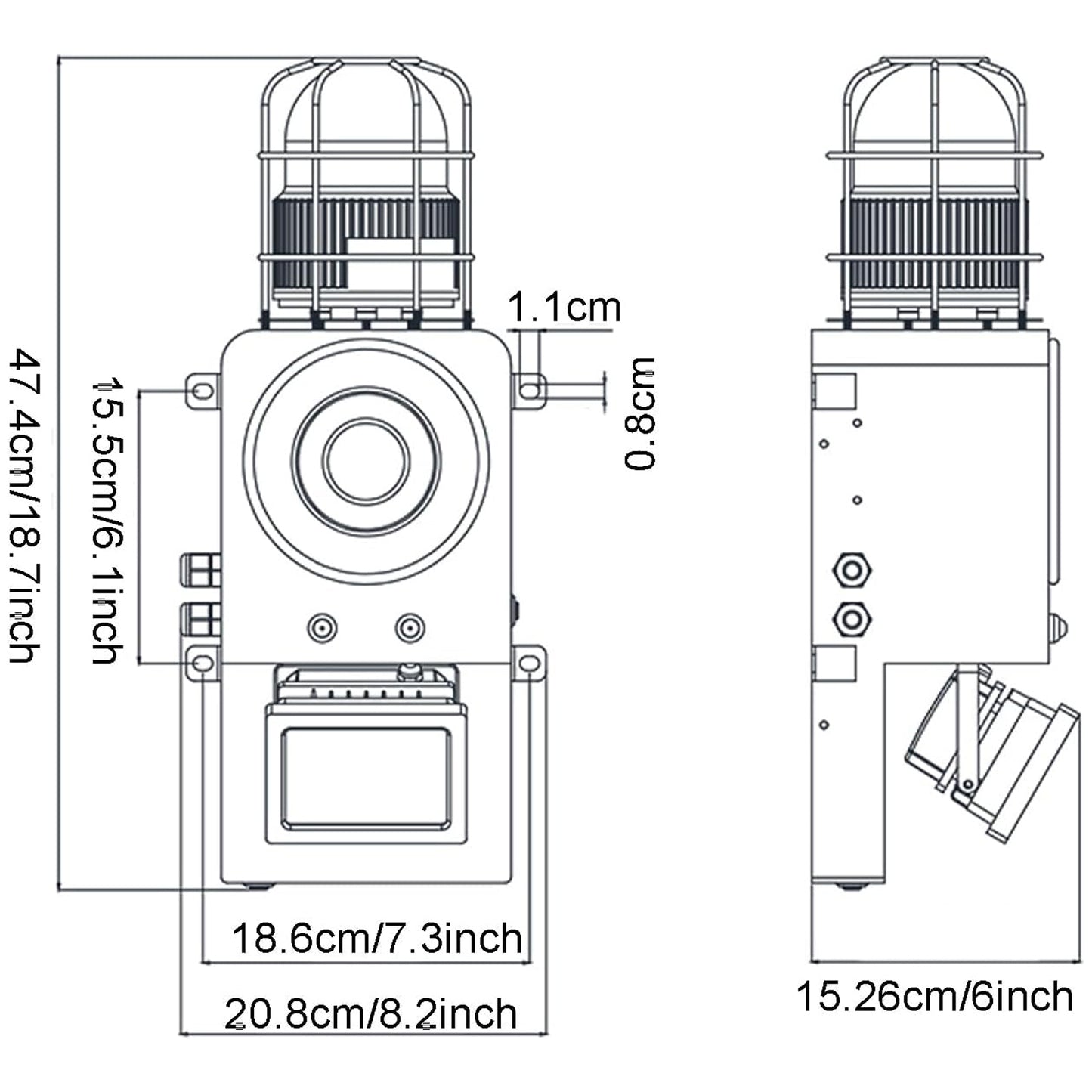 Wireless Outdoor Security Alarm Siren with 130dB Horn Floodlight 2000m Remote Control Tornado, Fire, Earthquake Emergency Siren SLA-SD500-Y