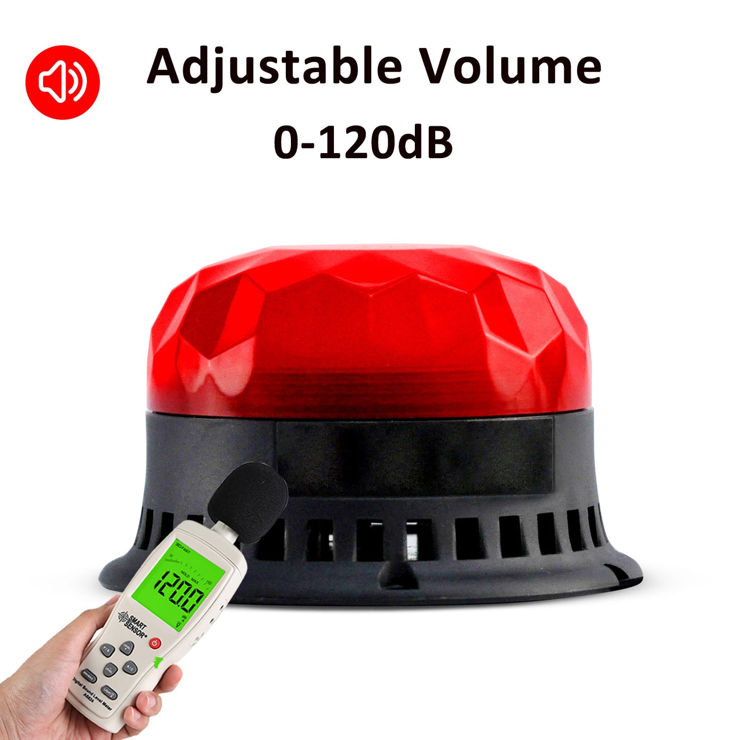 YASONG Beacon Strobe Lights LED Siren Warning Light 120dB Loud horn 2 Flashing Mode Magnetic Base for Vehicles Trucks Forklift AC100-240V SLA-190-II