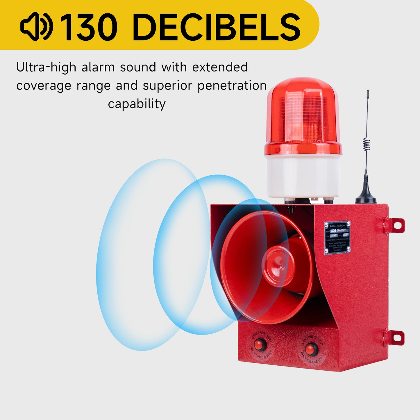 2000m Wireless Remote Control Alarm Siren Outdoor 130dB Loud Horn Multi-tone Emergency Security Industry Sirens SLA-05BY-6