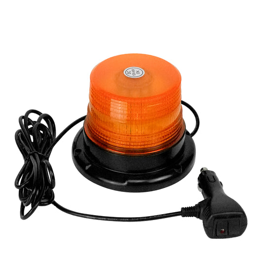 YASONG Amber 40 LED Beacon Strobe Light 12-24V Warning Flashing Light with Magnetic and 9.8ft Straight Cord for Vehicle Forklift Truck Tractor UTV