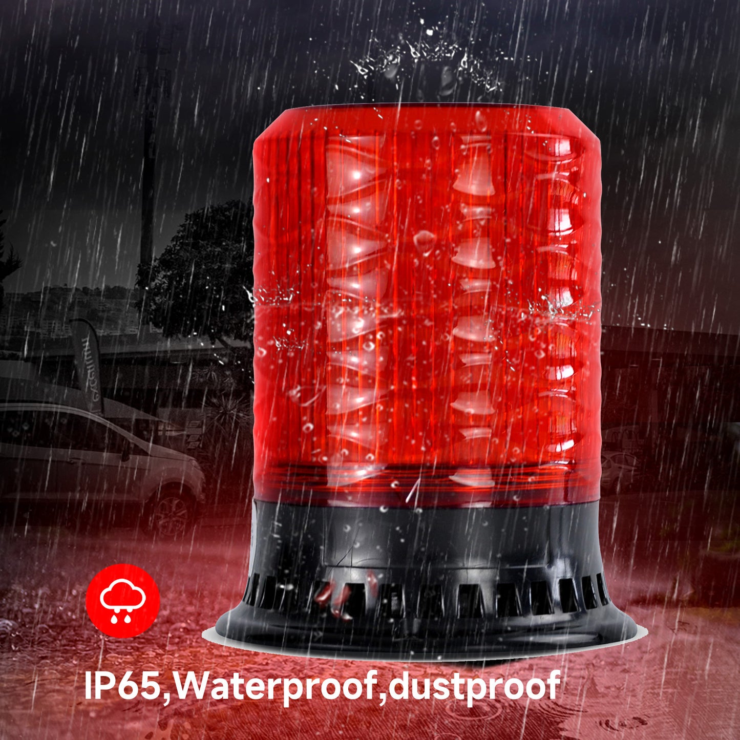 YASONG LED Strobe Light 120dB 9 Tones 4 Flash Modes Waterproof Warning Beacon Flashing Light for Vehicle, Truck, Forklift, Workshop DC12V/24V SLA-090