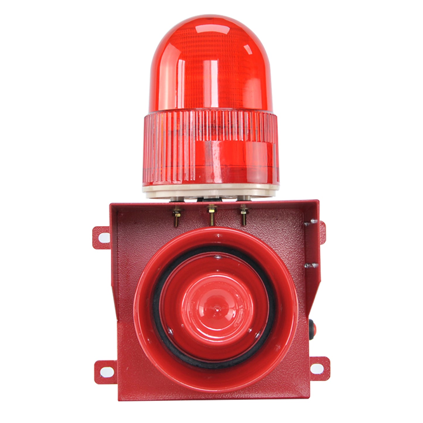 YASONG Alarm Siren Adjustable Tone Volume 120dB Loud Horn 25W Outdoor Security Siren with LED Strobe Light for Port, Dock and Reservoir SLA -01T