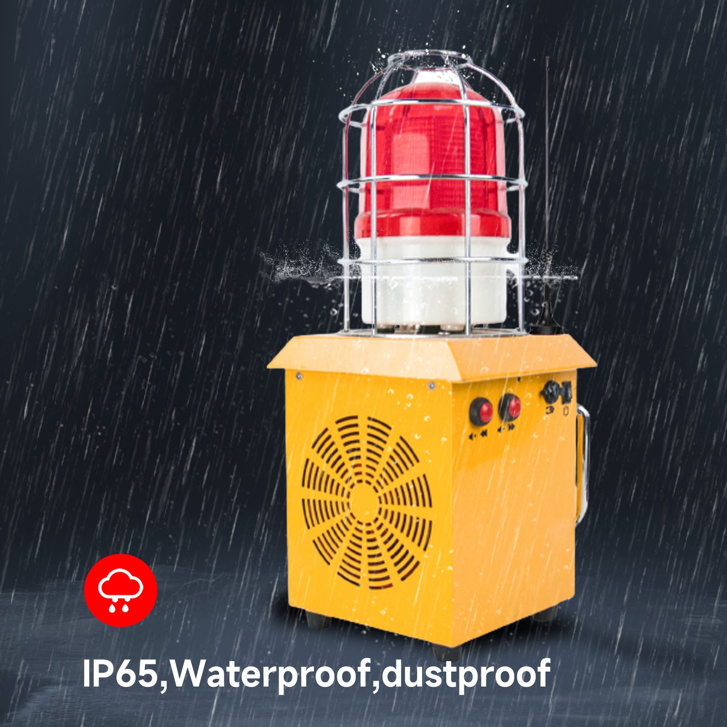 YASONG Outdoor Portable Rechargeable Wireless Remote Control Alarm Siren 2km(1.24mi) Remote Distance 120dB Loud Horn Adjust Sound and Tone with 5000mAh Lithium Battery AC100-240V SLA-1509Y