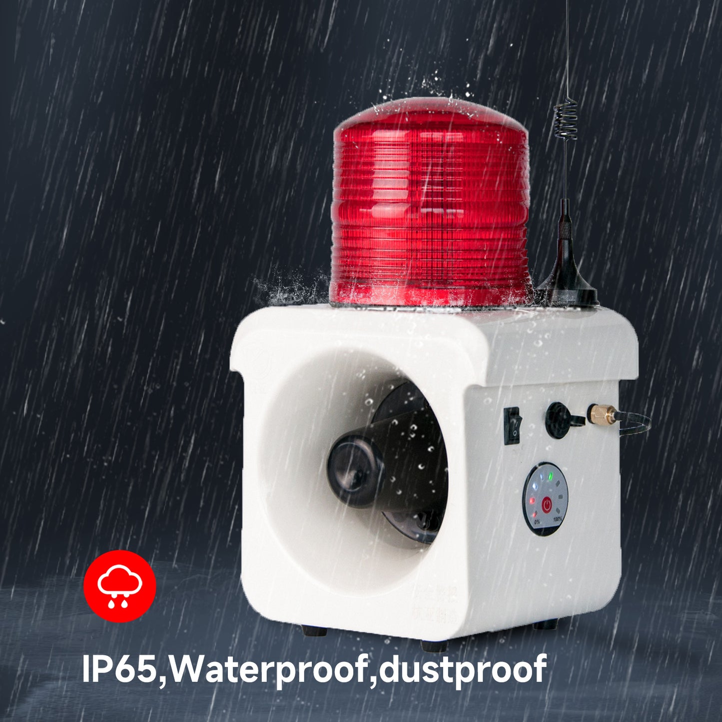 Portable Rechargeable Wireless Remote Control Alarm Siren 500m(0.31mi) 120dB Siren with Adjust Volume and Tone, Lithium Battery SLA-800BY-500