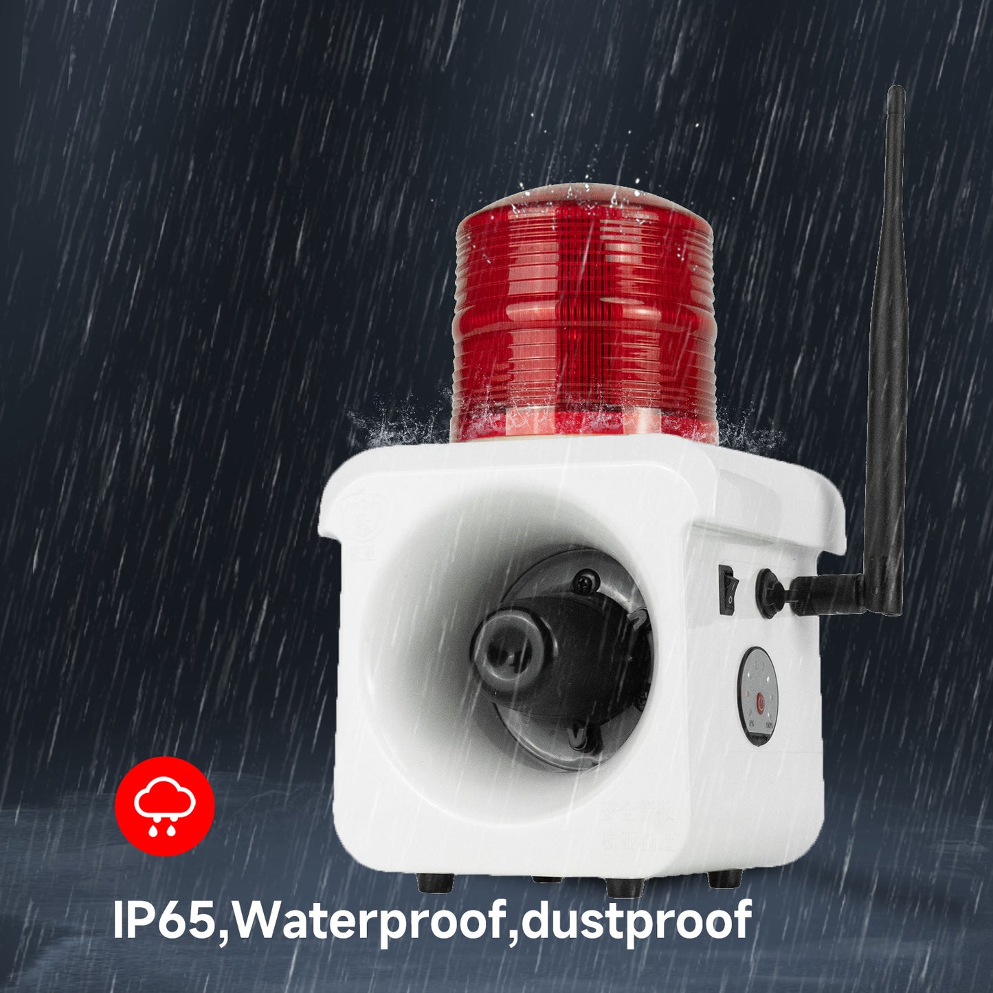 YASONG Portable Rechargeable Wireless Remote Control Alarm Siren 2km(1.24mi) Remote Distance Waterproof 120dB Siren with Lithium Battery SLA-800BY