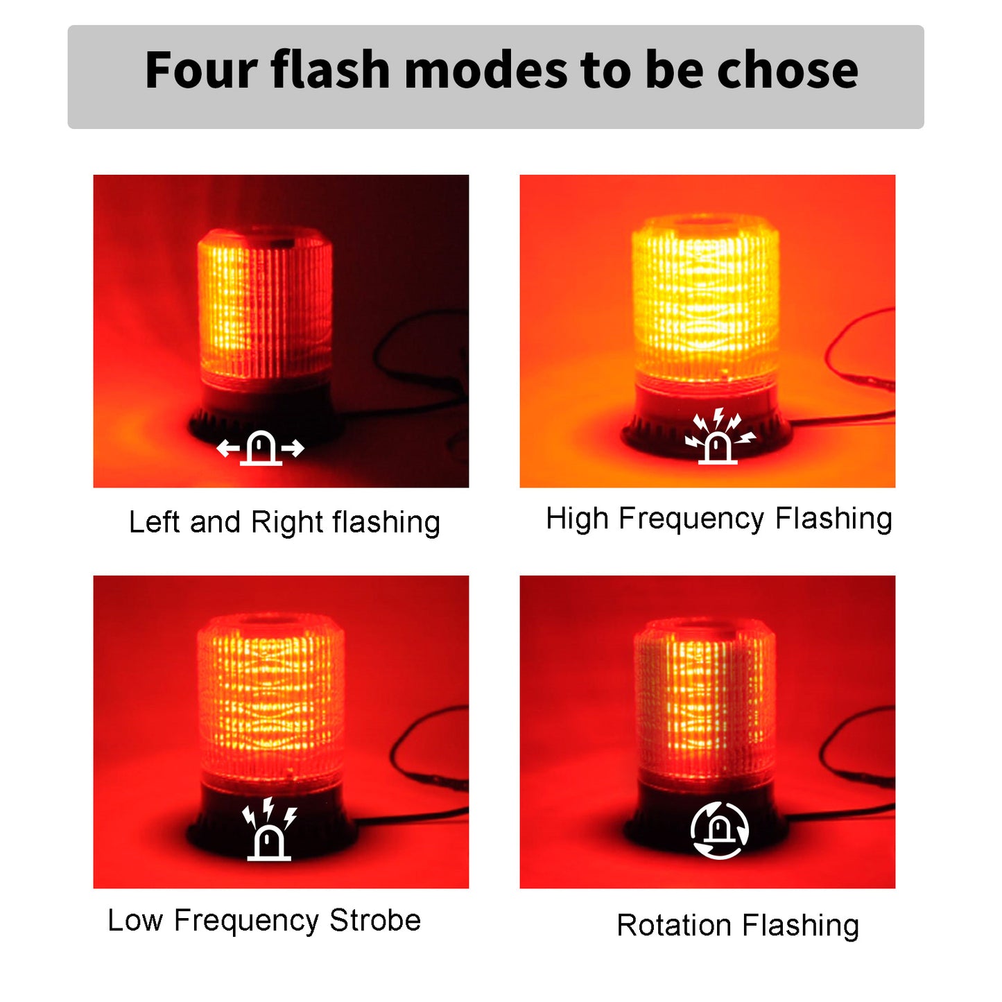 YASONG LED Strobe Light 120dB 9 Tones 4 Flash Modes Waterproof Warning Beacon Flashing Light for Vehicle, Truck, Forklift, Workshop DC12V/24V SLA-090