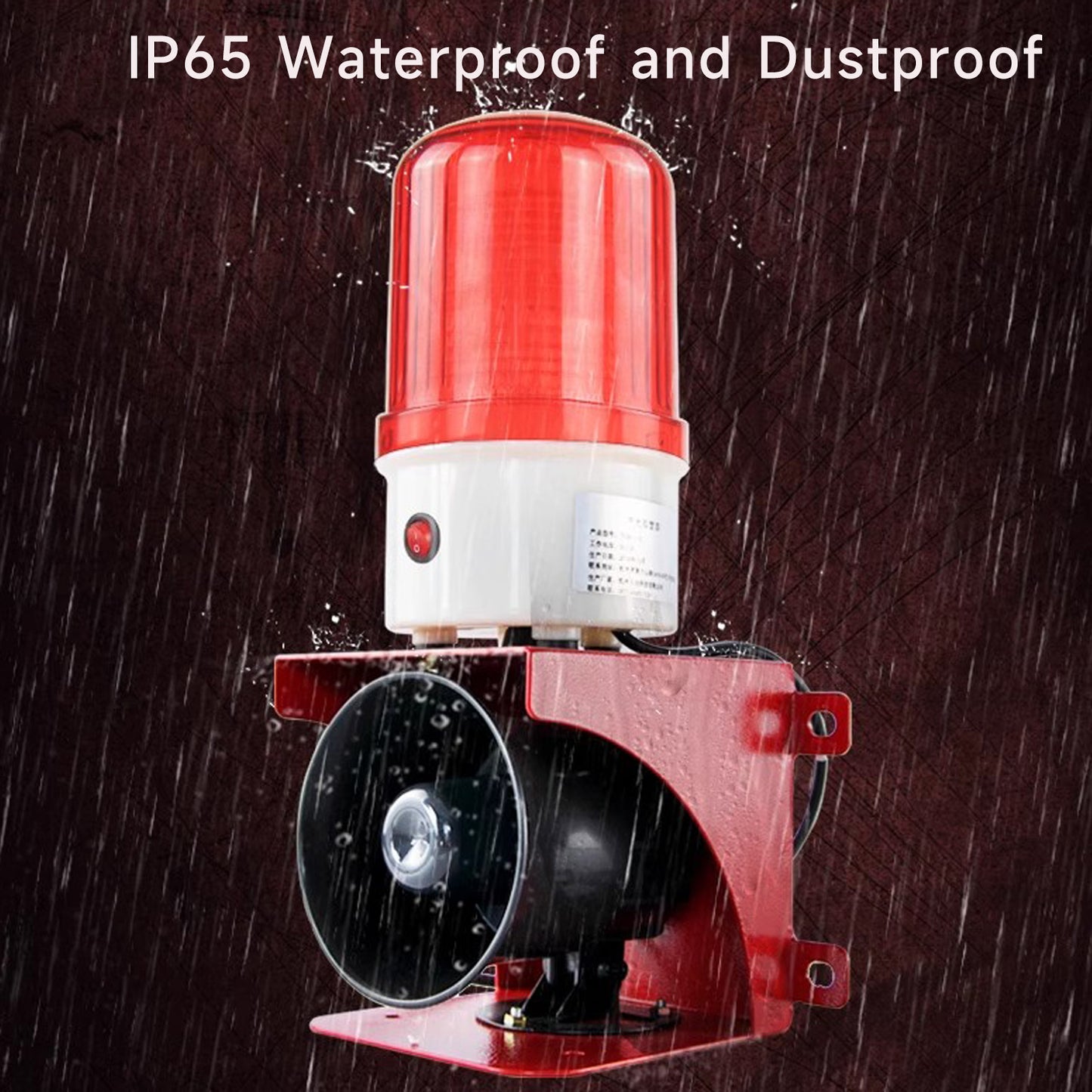 Power Failure Alarm Siren Waterproof 110dB Loud Horn Led Strobe light Power Outage Siren for Farm, Fish Pond, Bank and Security SLA-003