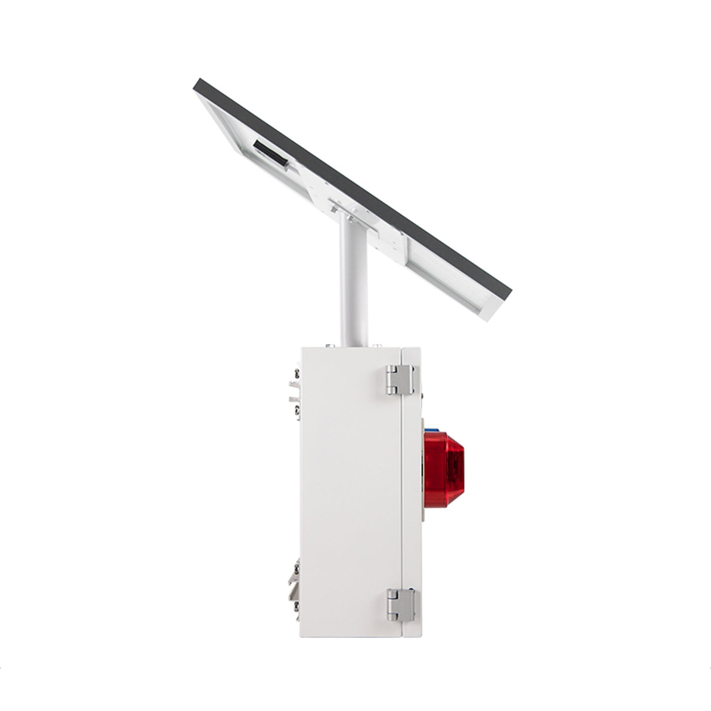 YASONG Solar Motion Sensor Alarm Siren Outdoor Motion Detector Alarm System with Red and Blue Strobe Light, 120dB Horn SLA-TYN02
