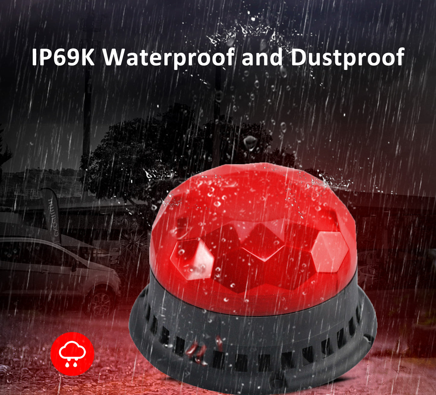 YASONG Beacon Strobe Lights LED Siren Warning Light 120dB Loud horn 2 Flashing Mode Magnetic Base for Vehicles Trucks Forklift AC100-240V SLA-190-II