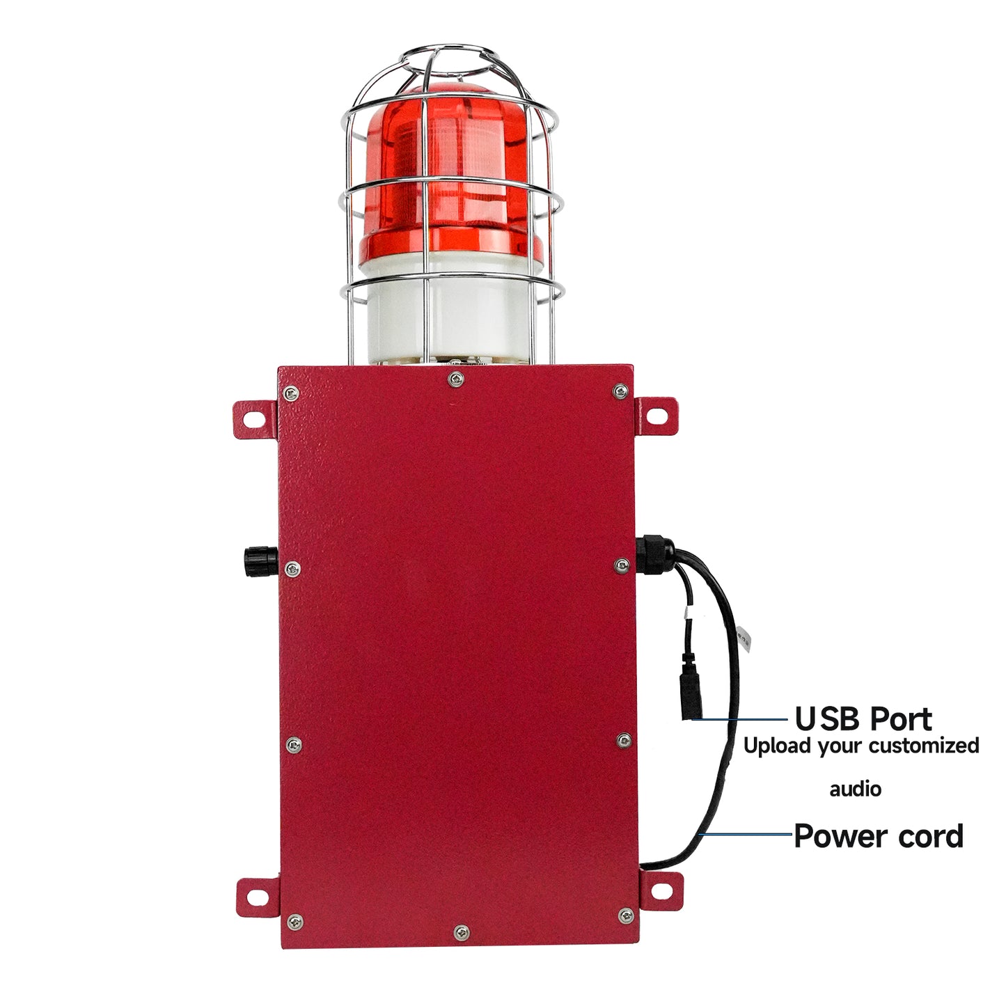 YASONG Industrial Siren Alarm 130db IP65 Waterproof Outdoor Loud Horn Indoor 150W Emergency Security Self-Contained Siren with Strobe Light SLA-900M