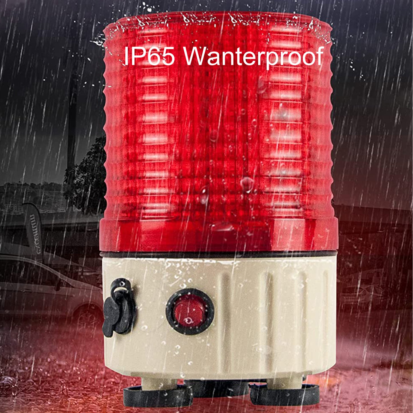 YASONG Rotating Magnetic Strobe Warning Light with  90dB Buzzer or No Sound Emergency  Industrial battery Beacon Flashing Light AC100V-240V