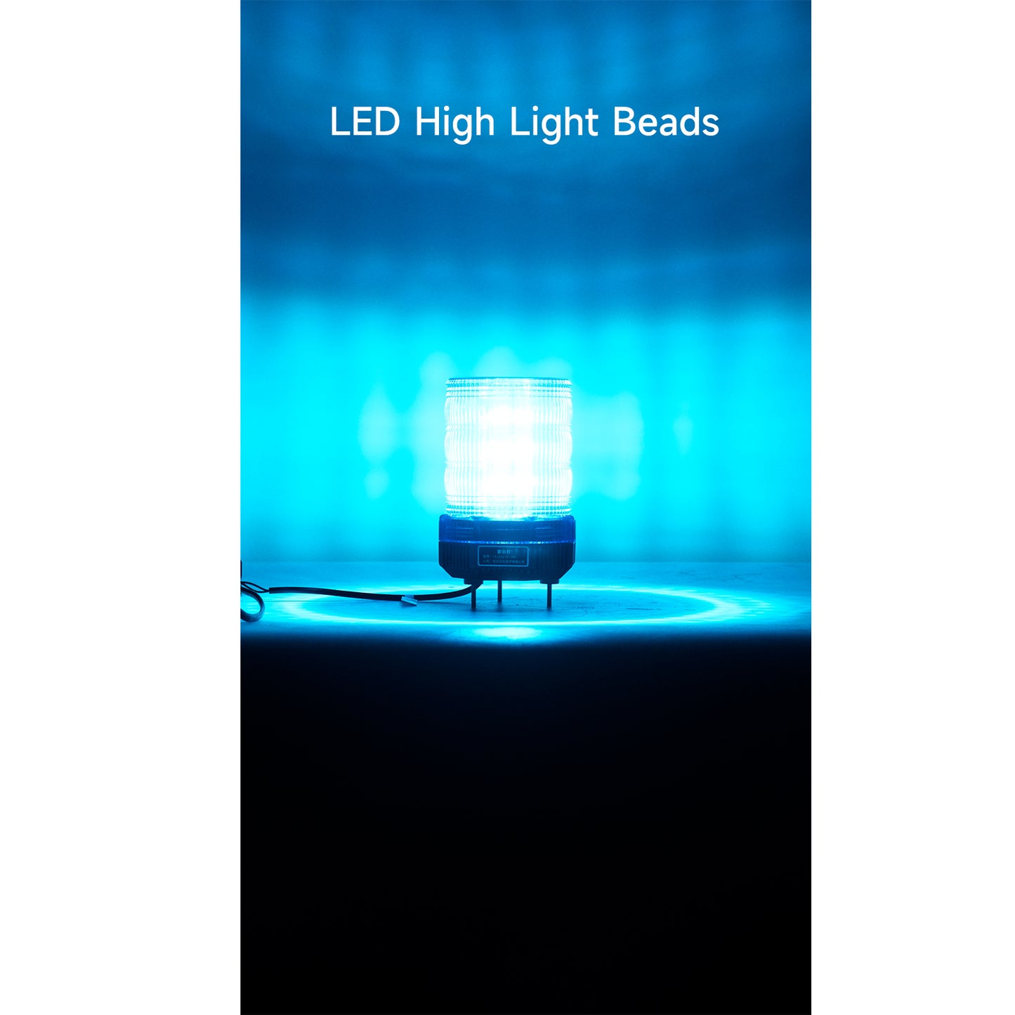 YASONG IP66 Waterproof Strobe Siren Light Shockproof Superbright 36 LED Blue Industrial Warning Flashing Beacon Light with Buzzer or No Sound