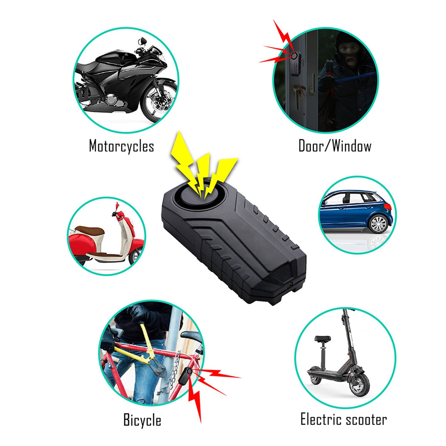 YASONG Bike Alarm with Remote Motorcycle Alarm 113dB Loud Anti Theft Bicycle Alarm Wireless Vibration Vehicle Security Alarm System 2 Pack