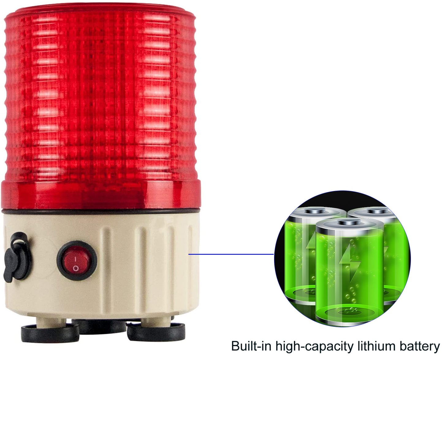 YASONG Rotating Magnetic Strobe Warning Light with  90dB Buzzer or No Sound Emergency  Industrial battery Beacon Flashing Light AC100V-240V