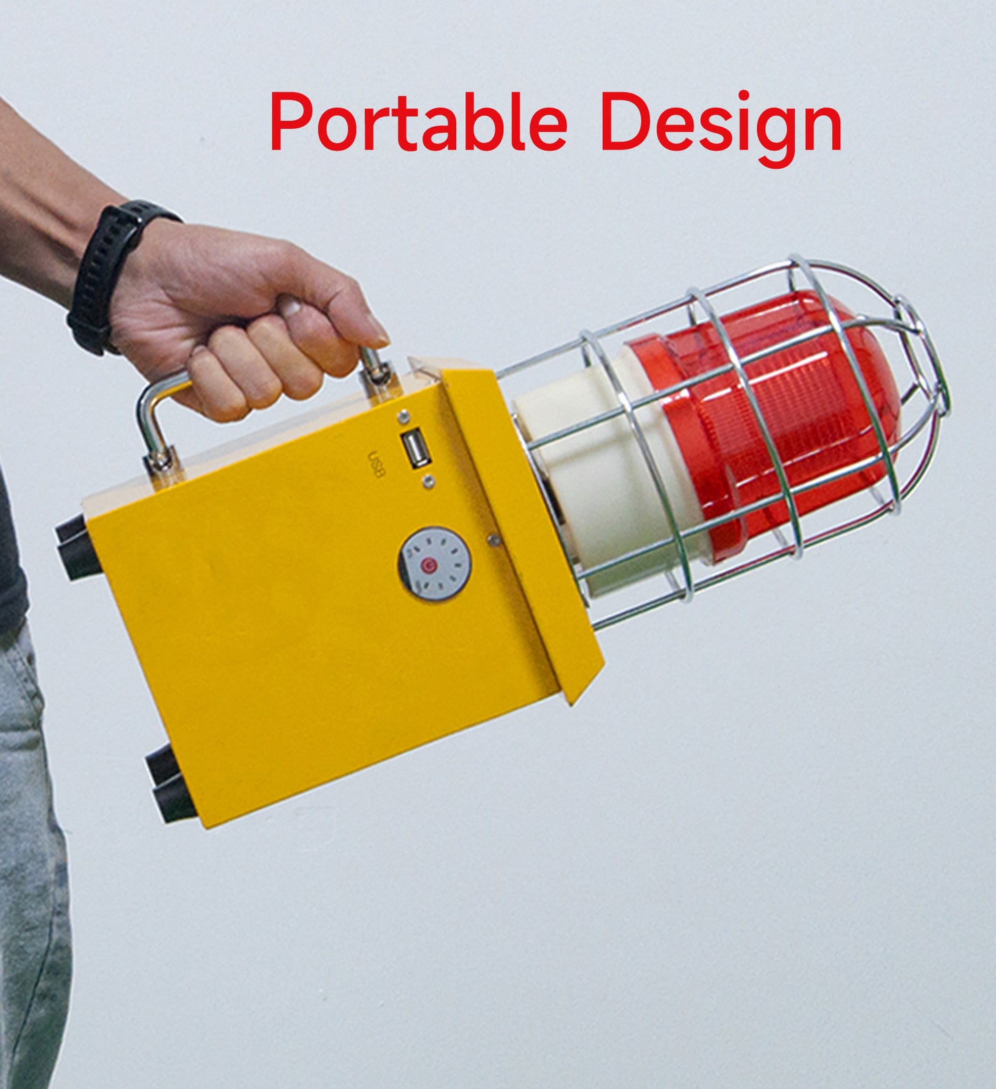 YASONG Outdoor Portable Rechargeable Wireless Remote Control Alarm Siren 2km(1.24mi) Remote Distance 120dB Loud Horn Adjust Sound and Tone with 5000mAh Lithium Battery AC100-240V SLA-1509Y