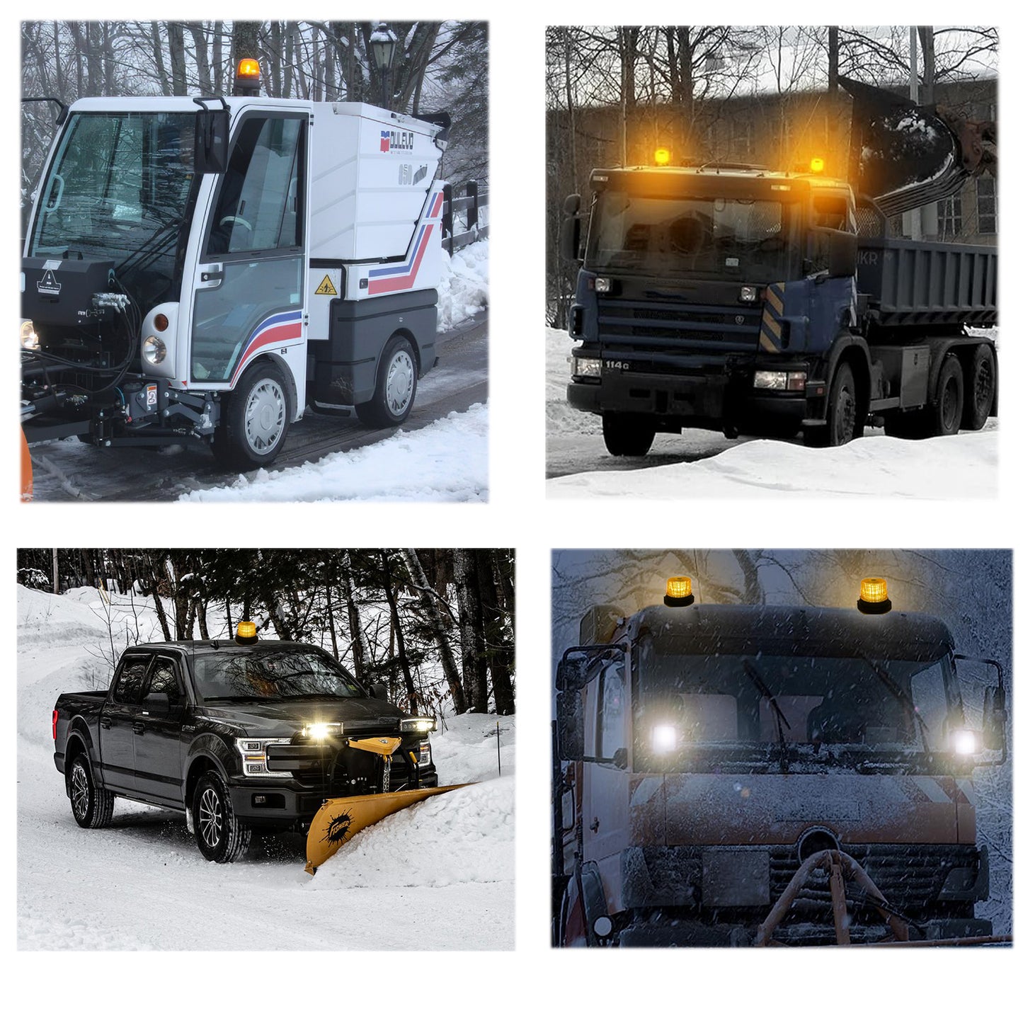 YASONG Amber LED Strobe Beacon Lights 40 LED Warning Emergency Flashing Light with Magnetic and 16ft Cord for Vehicle Truck Forklift DC12V-24V 1pcs