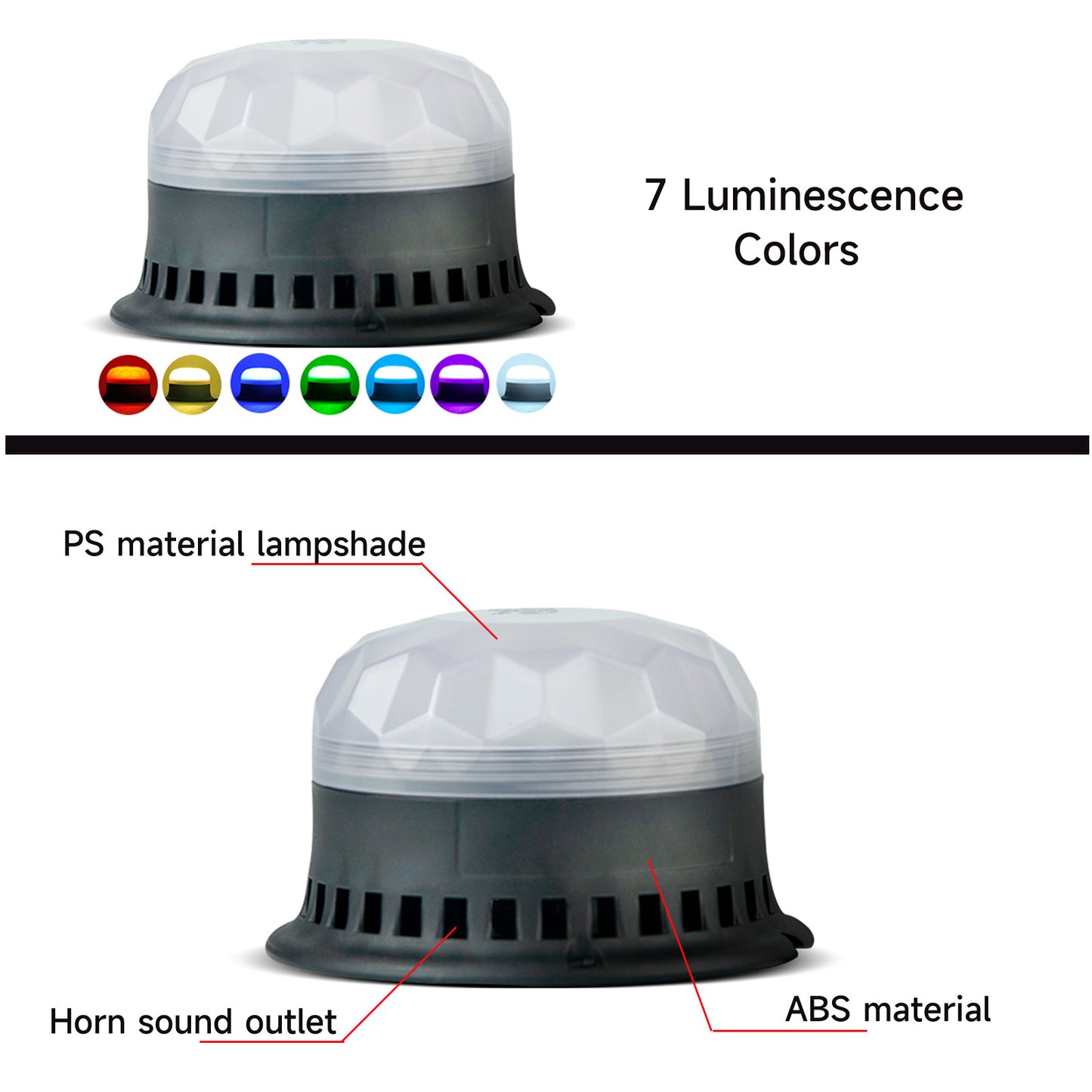 YASONG 7 Colors Waterproof Strobe Siren Light with 120dB Alarm Sound 8 Tones and 3 Flash Modes AC100V-240V SLA-290-II