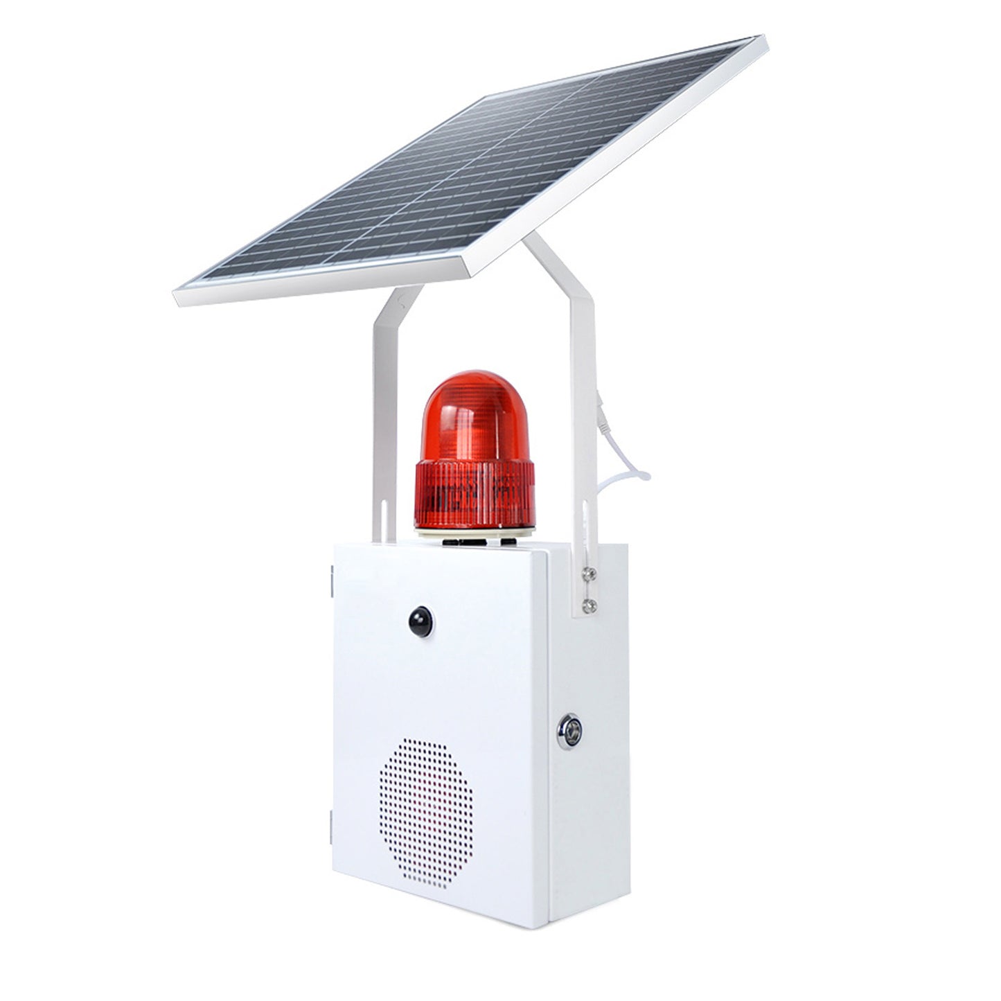 YASONG Alarme solaire à détecteur de mouvement Sirène étanche pour l'extérieur avec lumière stroboscopique, sirène 120 dB SLA-118VS-II