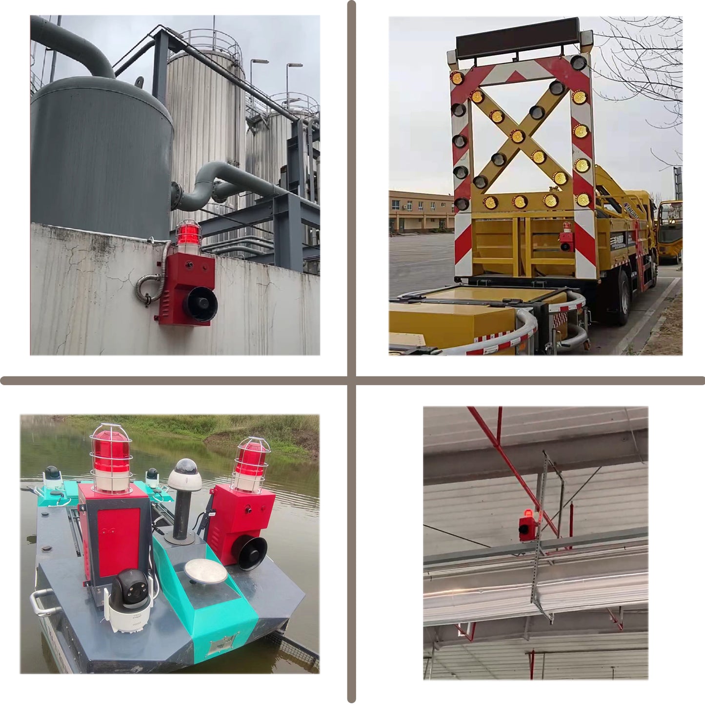 YASONG Outdoor Anti-collision Alarm Siren 80W 130dB Speaker Sirens with Strobe Light for Port Dock Factory Emergency Alarm Range About of 150 Meters