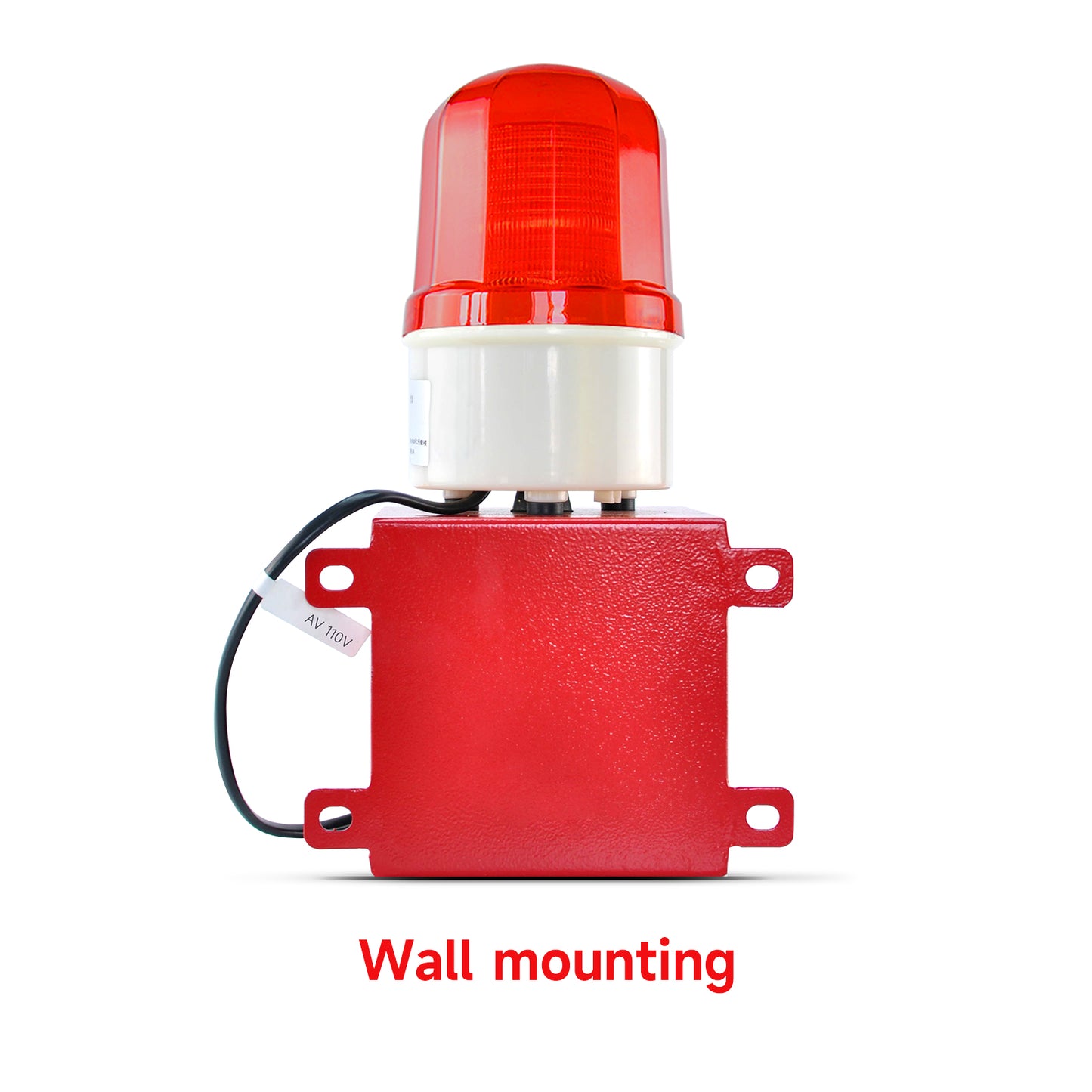 YASONG Industrial Alarm Siren IP65 Waterproof 110dB Loud Horn Safety Emergency Sirens with Beacon Light for Factory, Office, Wharf SLA-BJ02
