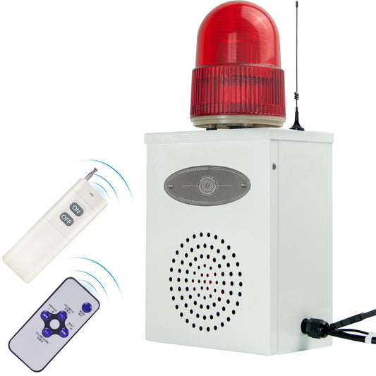 YASONG Wireless Remote Control Alarm Siren 2000m/1.24mile Strobe Siren 120dB Horn Outdoor Security Alarm with Adjustable Volume and Tone for Warehouse, Factories SLA-B02Y
