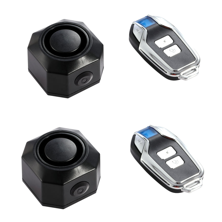 YASONG 2 Pack USB-C Rechargeable Bike Alarm, 110dB Wireless Anti-Theft Vibration Alarm, 50m Remote, IP65