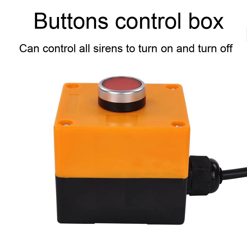 Siren Alarm with Button Control Box 130dB Loudspeaker 45W Security Emergency Alarm Range of 100m-150m for Farm School Factory Home SLA-06AZ