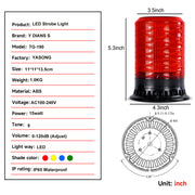 YASONG SLA-190 120dB LED Beacon Siren Light, 9 Tones, 4 Flash Modes, DC10V-30V, Remote Control
