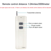 YASONG 2000m Wireless Remote Control for Alarm Siren, ON/OFF Control, White, Pairing Required