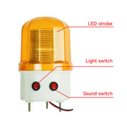 YASONG Amber Strobe Beacon Warning Light, 90dB Buzzer, Separate Sound/Light Control, IP44, DC/AC Options