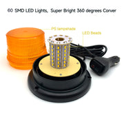 YASONG Gyrophare LED Ambre, 60 Perles LED, Voyant d'Avertissement d'Urgence Clignotant avec Cordon Magnétique de 4,8 m et 10 Modes pour Véhicule DC12V-48V