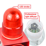 YASONG SLA-01H1 120dB Timer Alarm Siren, 25W, 12 Tones, IP65, USB Upload, LED Strobe, Wall Mount