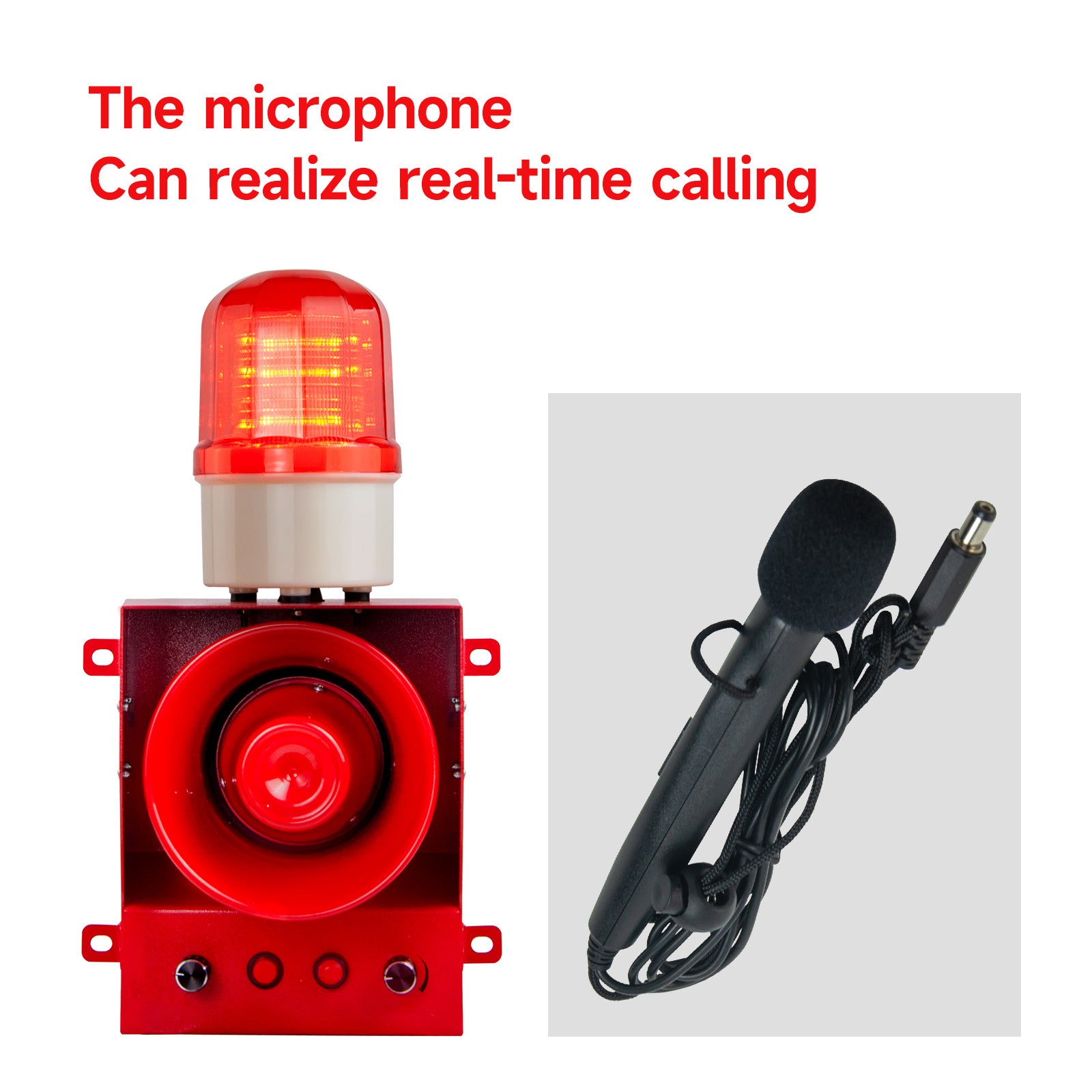 YASONG SLA-3100 130dB Recordable Industrial Alarm Siren, 30W, Microphone Speech Mode, IP65, LED Strobe