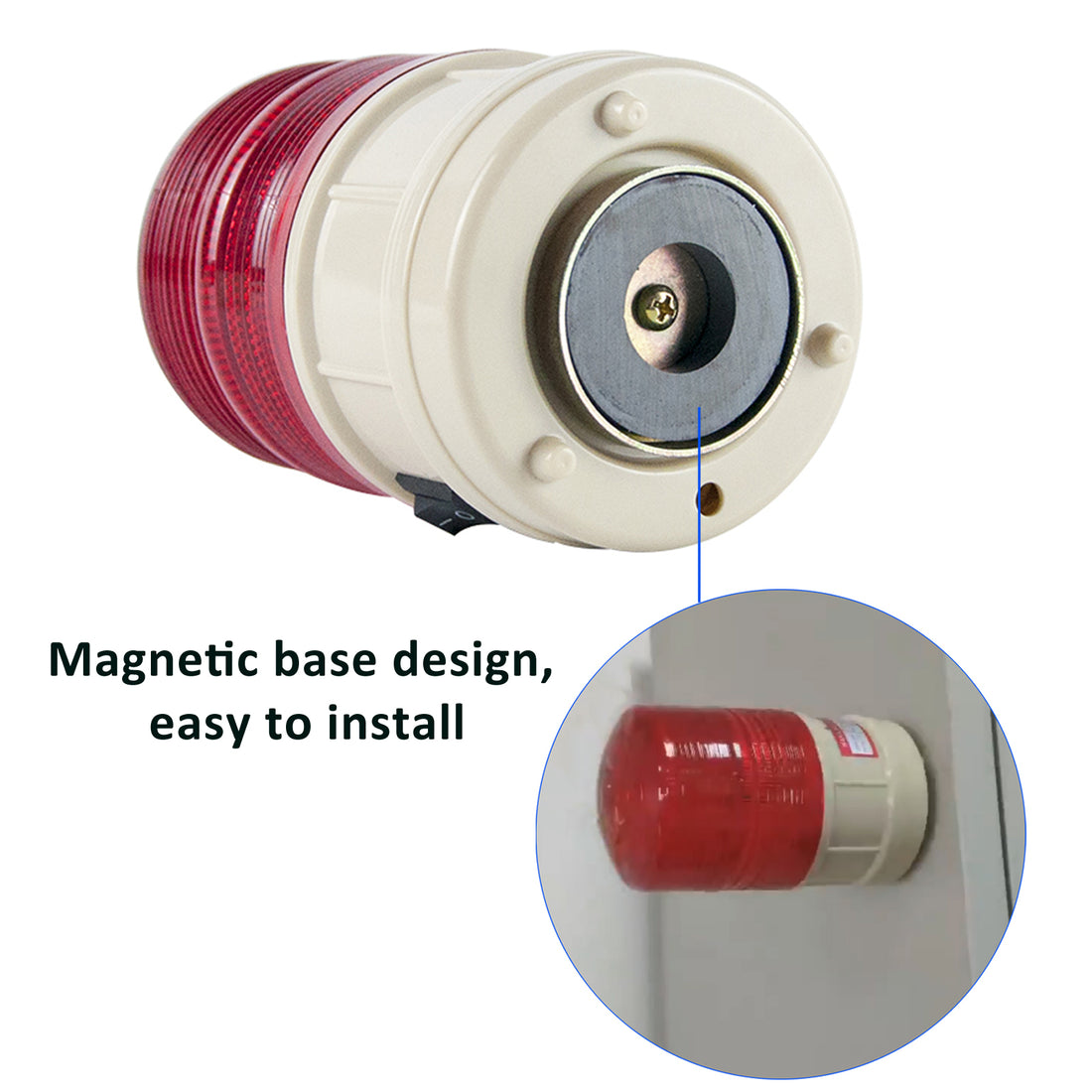 YASONG LTD-5088 Battery Magnetic LED Beacon Light, 17 LEDs, IP44, No Sound/85dB, AA Battery Powered
