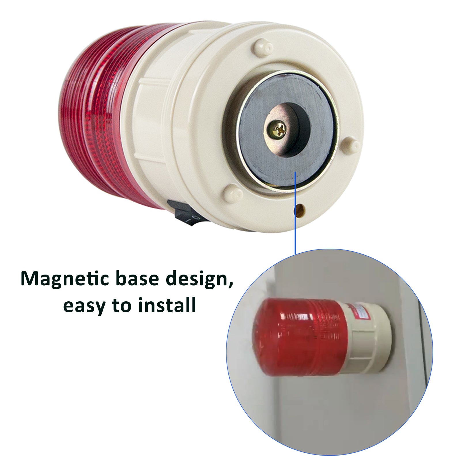 YASONG LTD-5088 Battery Magnetic LED Beacon Light, 17 LEDs, IP44, No Sound/85dB, AA Battery Powered