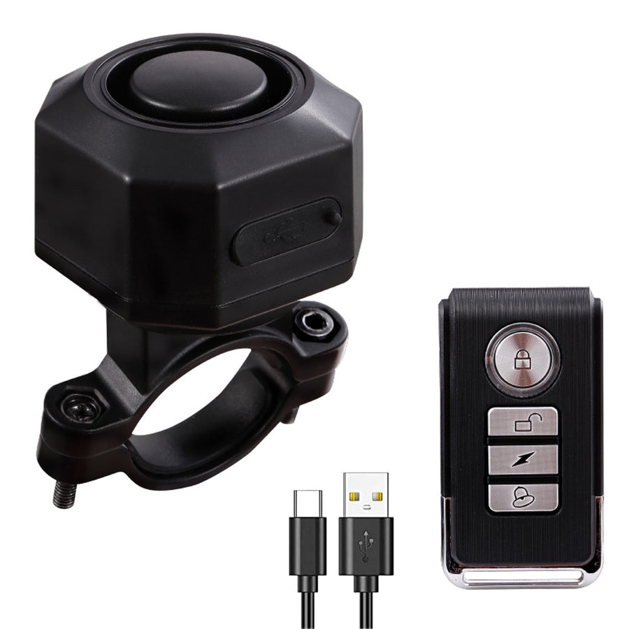 YASONG 1 Pack USB-C Rechargeable Bike Alarm, 110dB Wireless Anti-Theft Vibration Alarm, 50m Remote, IP65