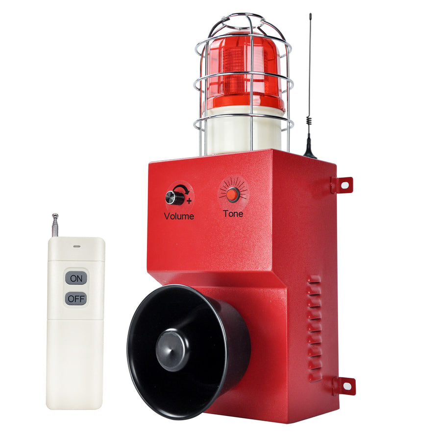 YASONG SLA-09Y-2000 130dB Remote Control Siren, 2000m Range, 80W, 12 Tones, IP65, USB Audio, LED Strobe