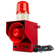 YASONG SLA-3100 130dB Recordable Industrial Alarm Siren, 30W, Microphone Speech Mode, IP65, LED Strobe