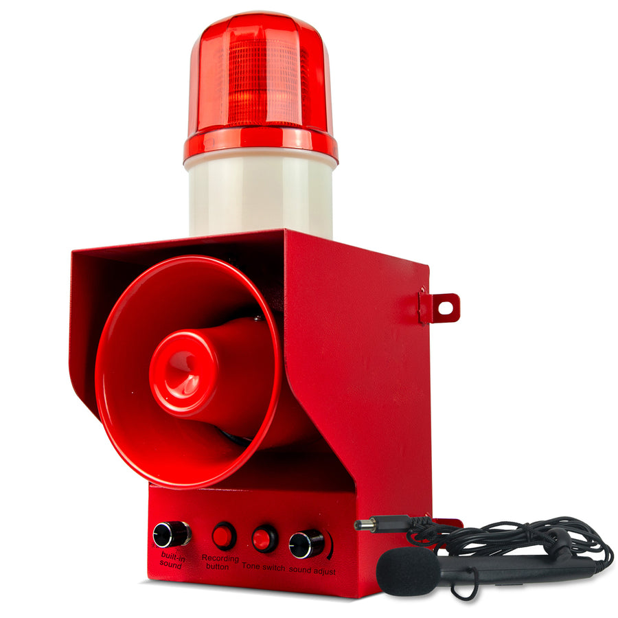 YASONG SLA-3100 130dB Recordable Industrial Alarm Siren, 30W, Microphone Speech Mode, IP65, LED Strobe
