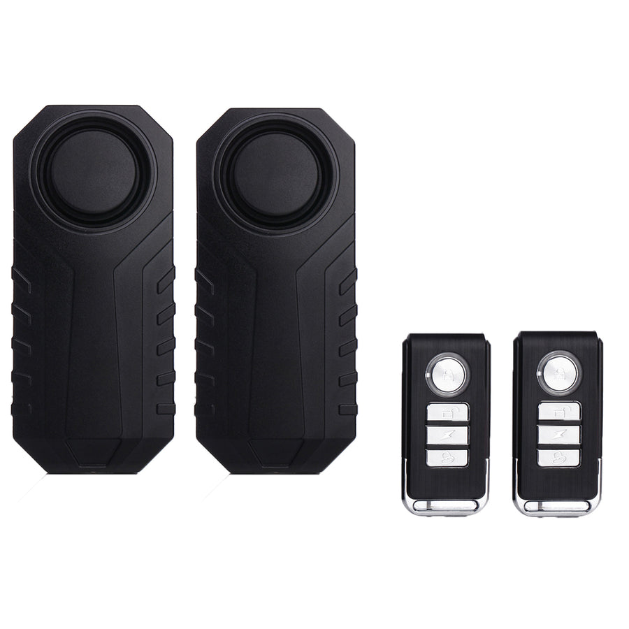 YASONG 2 Pack Bike Alarm, 113dB Wireless Anti-Theft Vibration Alarm, 50m Remote, IP55, 7 Sensitivity Levels