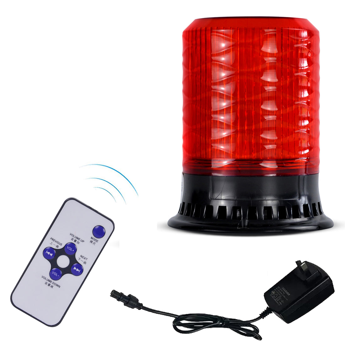 YASONG SLA-190 120dB LED Beacon Siren Light, 9 Tones, 4 Flash Modes, AC100-240V, Remote Control