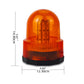 Gyrophare à 60 LED, 12V-24V, ambre, magnétique, pour toit, voyant d'avertissement de sécurité clignotant pour chariot élévateur, tracteur, voiturette de golf, UTV, bus