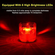 YASONG Solar LED Industrial Strobe Warning Light, IP54 Outdoor Safety Beacon, 6 LEDs, Auto Night Flashing