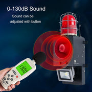 Sirène d'alarme de sécurité extérieure sans fil avec avertisseur sonore 130 dB, projecteur, télécommande 2000 m, sirène d'urgence pour tornade, incendie, tremblement de terre SLA-SD500-Y
