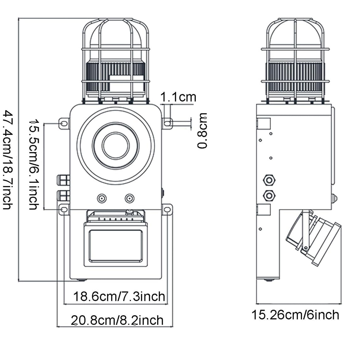 Sirène d'alarme de sécurité extérieure sans fil avec avertisseur sonore 130 dB, projecteur, télécommande 2000 m, sirène d'urgence pour tornade, incendie, tremblement de terre SLA-SD500-Y