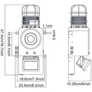 Sirène d'alarme de sécurité extérieure sans fil avec avertisseur sonore 130 dB, projecteur, télécommande 2000 m, sirène d'urgence pour tornade, incendie, tremblement de terre SLA-SD500-Y
